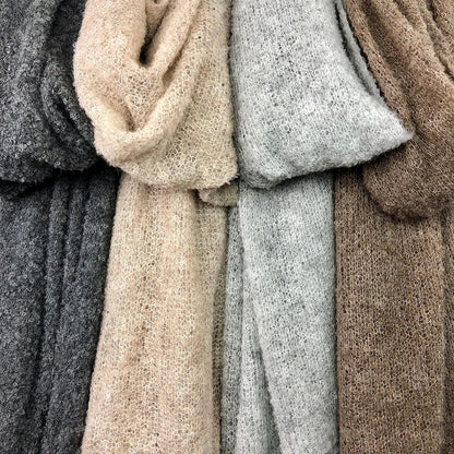 Alpaca Oversized Plush Scarf Almond Lightweight Warm Wrap Eco Soft Winter