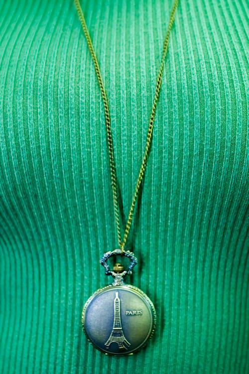 Antique Eiffel Tower Locket Necklace Vintage Paris Charm