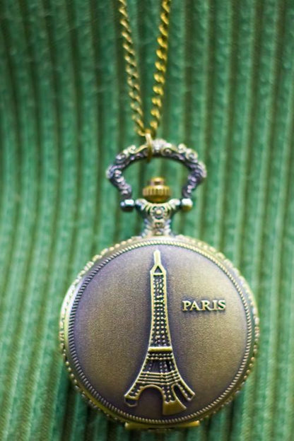 Antique Eiffel Tower Locket Necklace Vintage Paris Charm