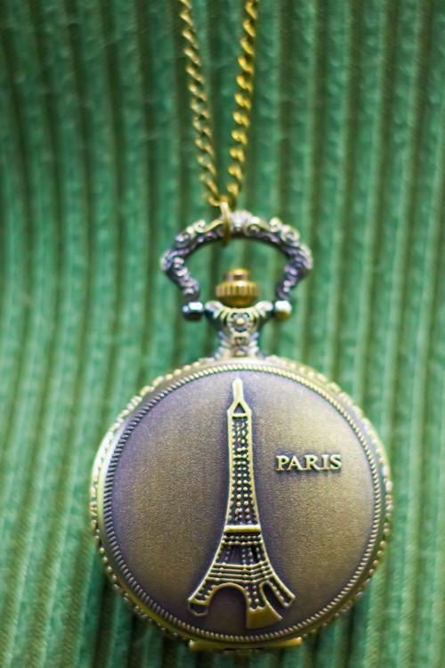Antique Eiffel Tower Locket Necklace Vintage Paris Charm