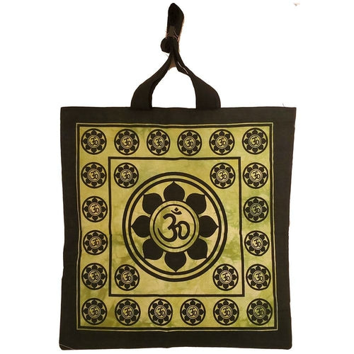 Aum Sanskrit Lotus Chakra Tie Dye Canvas Tote Shoulder Bag