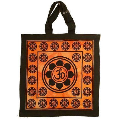 Aum Sanskrit Lotus Chakra Tie Dye Canvas Tote Shoulder Bag
