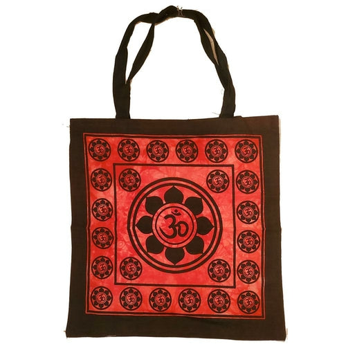 Aum Sanskrit Lotus Chakra Tie Dye Canvas Tote Shoulder Bag