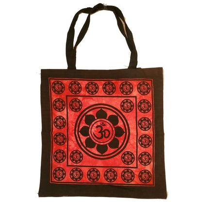 Aum Sanskrit Lotus Chakra Tie Dye Canvas Tote Shoulder Bag