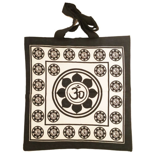 Aum Sanskrit Lotus Chakra Tie Dye Canvas Tote Shoulder Bag