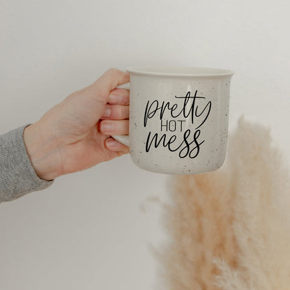 Pretty Hot Mess 14.5oz Ceramic Coffee Mug Funny Hot Mess Quote Cup For Home Office And Travel