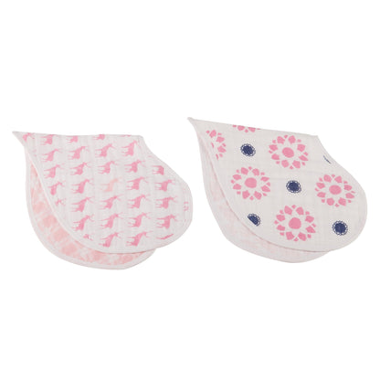 Baby Cotton Muslin Heart Bibs 2 Pack Absorbent For Newborns