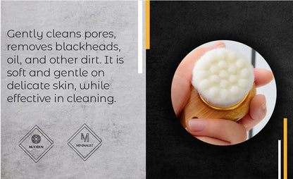 Bamboo Facial Exfoliating Brush Soft Superfine Fibers Pore Cleansing Brighten