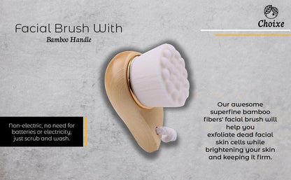 Bamboo Facial Exfoliating Brush Soft Superfine Fibers Pore Cleansing Brighten