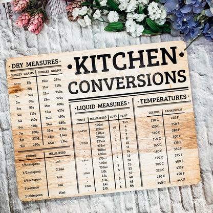 Bamboo Kitchen Conversion Board 12.75x10 Inch Measurement Countertop Decor Gift