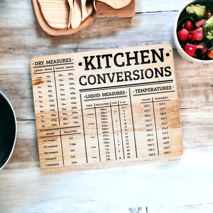 Bamboo Kitchen Conversion Board 12.75x10 Inch Measurement Countertop Decor Gift