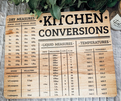 Bamboo Kitchen Conversion Board 12.75x10 Inch Measurement Countertop Decor Gift