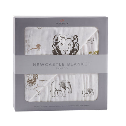 Bamboo Muslin Baby Blanket Lion Rhino Elephant Swaddle