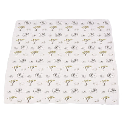 Bamboo Muslin Baby Blanket Lion Rhino Elephant Swaddle