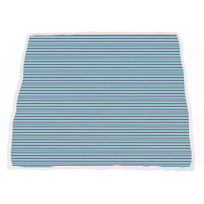 Bamboo Muslin Baby Blanket Vintage Train Blue Stripes
