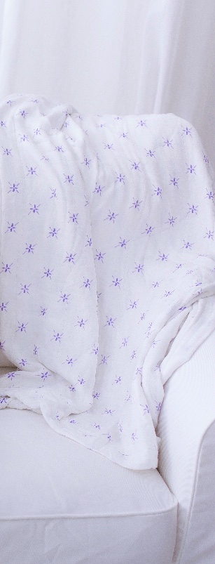 Bamboo Muslin Baby Blanket Watercolor Star 47x47 White