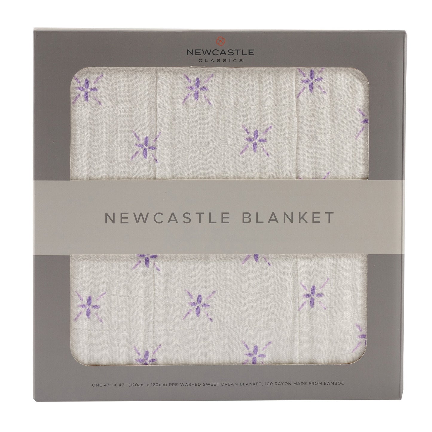 Bamboo Muslin Baby Blanket Watercolor Star 47x47 White