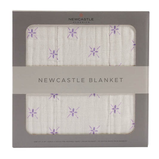 Bamboo Muslin Baby Blanket Watercolor Star 47x47 White
