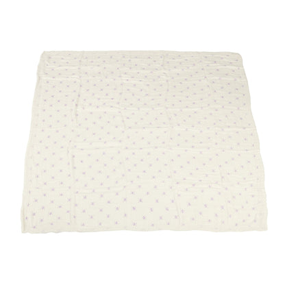Bamboo Muslin Baby Blanket Watercolor Star 47x47 White