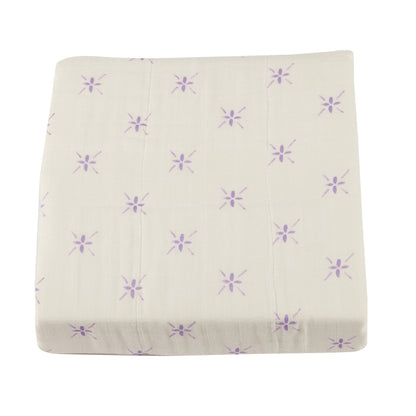 Bamboo Muslin Baby Blanket Watercolor Star 47x47 White