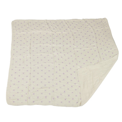Bamboo Muslin Baby Blanket Watercolor Star 47x47 White