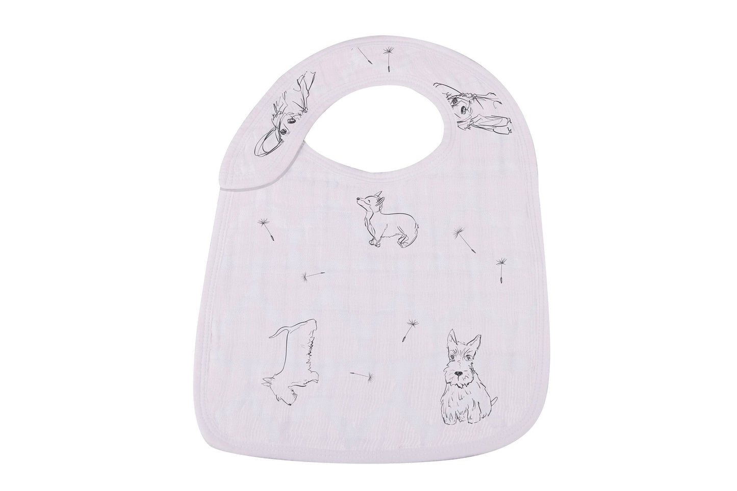 Bamboo Muslin Baby Snap Bibs 3 Pack Dandelion Print
