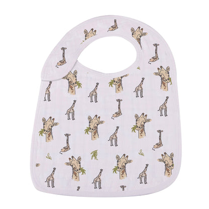 Bamboo Muslin Baby Snap Bibs 3 Pack Savannah Print Soft