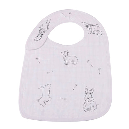 Bamboo Muslin Baby Snap Bibs 3 Pack Dandelion Print