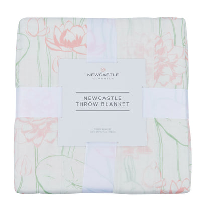 Bamboo Muslin Throw Blanket Water Lily Lightweight 50x70