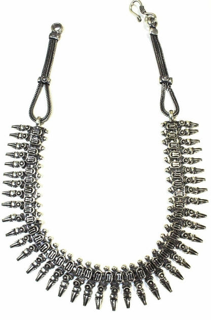 Baroque Charm Choker Necklace Vintage Silver Statement