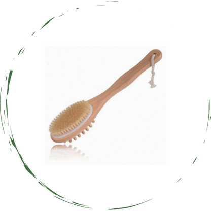 Bath Body Massage Brush Long Handle Wooden Dry Bristle Exfoliating Spa
