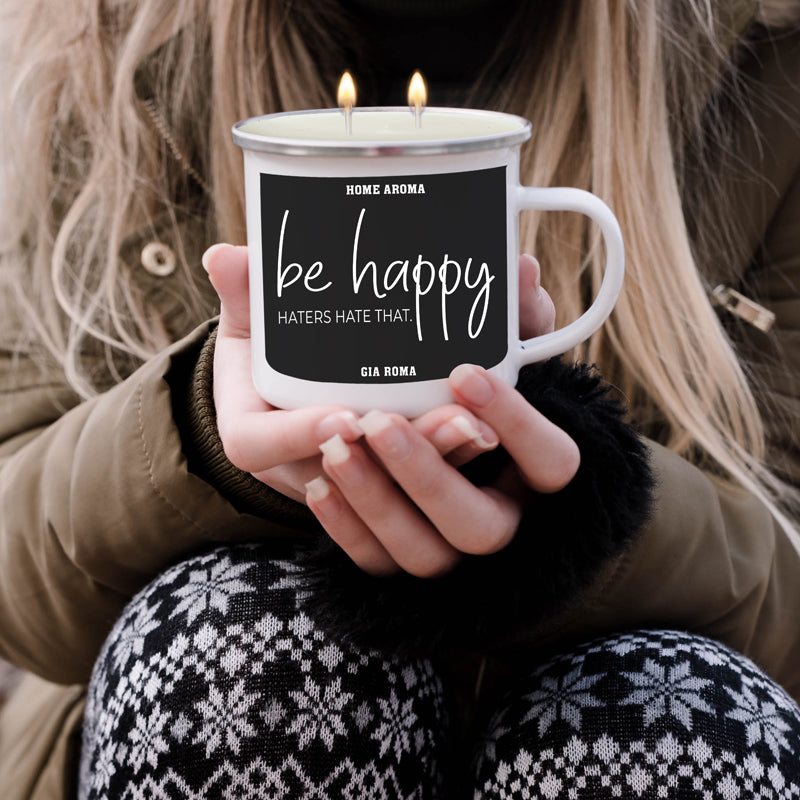 16oz Reusable Metal Candle Mug Scented Candle With Custom Label Color Option