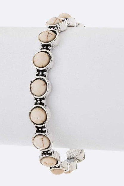 Turquoise Red Stone Pave Adjustable Cuff Silver Bracelet