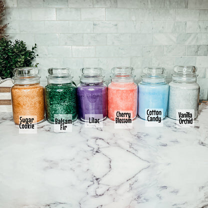 XL 24oz Two-Wick Scented Candle Clear Glass Jar With Lid 150+ Hour Burn