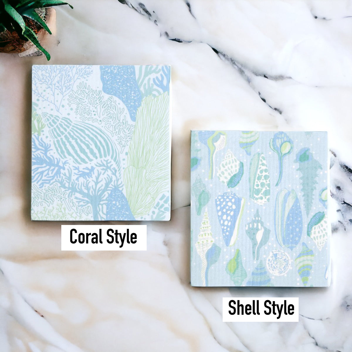 Biodegradable Kitchen Cloth Coastal Beach Style 70% Cellulose 30% Cotton
