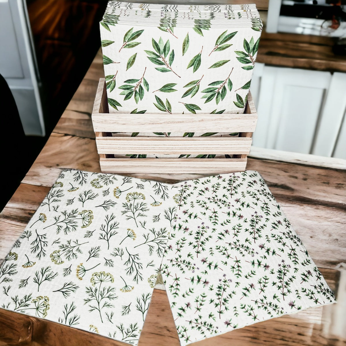 Biodegradable Kitchen Cloths 70% Cellulose 30% Cotton Eco-Friendly Reusable Set