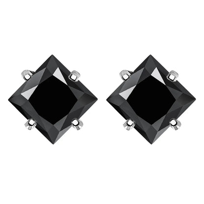 Sterling Silver 925 Green Princess Cut Moissanite Stud Earrings For Women