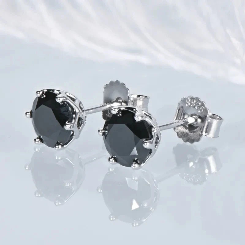 1ct-4ct D Color VVS1 3EX Round Moissanite Stud Earrings Platinum Plated 925