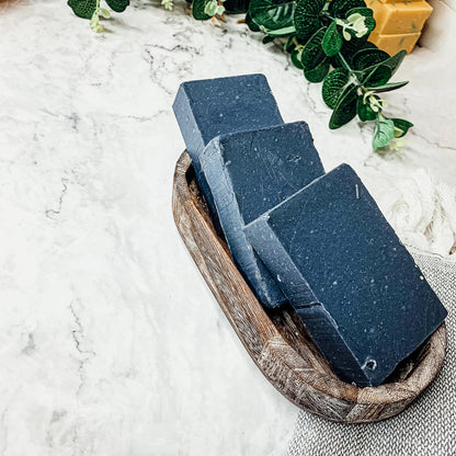 Black Soap Bar For Sensitive Skin - Unscented Natural Oils Gift For Him