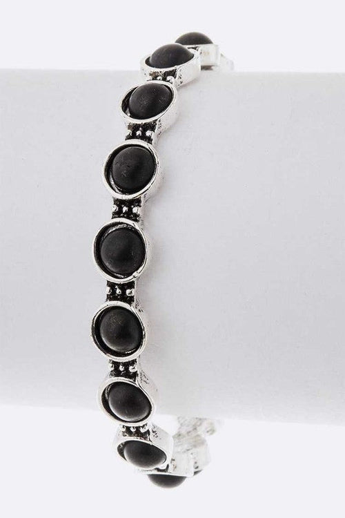 Turquoise Red Stone Pave Adjustable Cuff Silver Bracelet