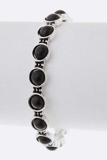 Turquoise Red Stone Pave Adjustable Cuff Silver Bracelet