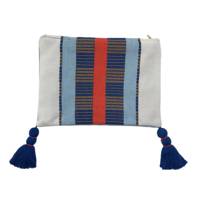 Black Striped Backstrap Clutch Handwoven Guatemalan Textile Evening Bag