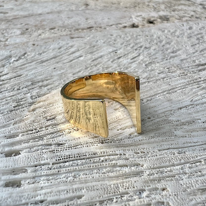 Bombshell Bullet Casing Ring - Handcrafted Recycled Stackable Gold Plated