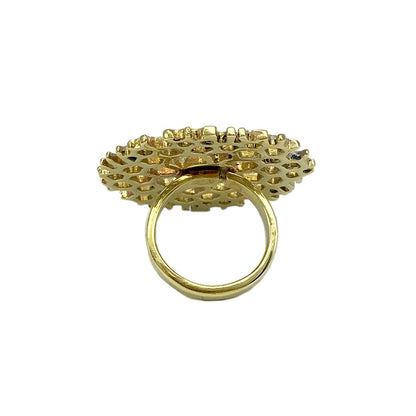 Bombshell Honeycomb Ring Recycled Brass Bullet Casing Handcast Cambodia