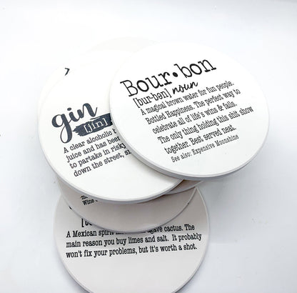 Funny Drink Definition Coasters Set Dictionary Quote Coasters For Bar And Countertop Decor