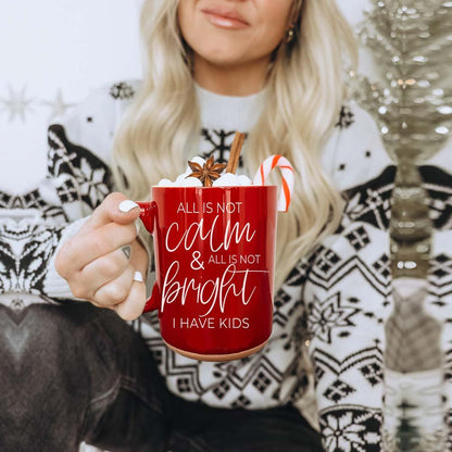 Christmas Ceramic Coffee Mug Double-Sided Snarky Holiday Gift Funny Santa Mug