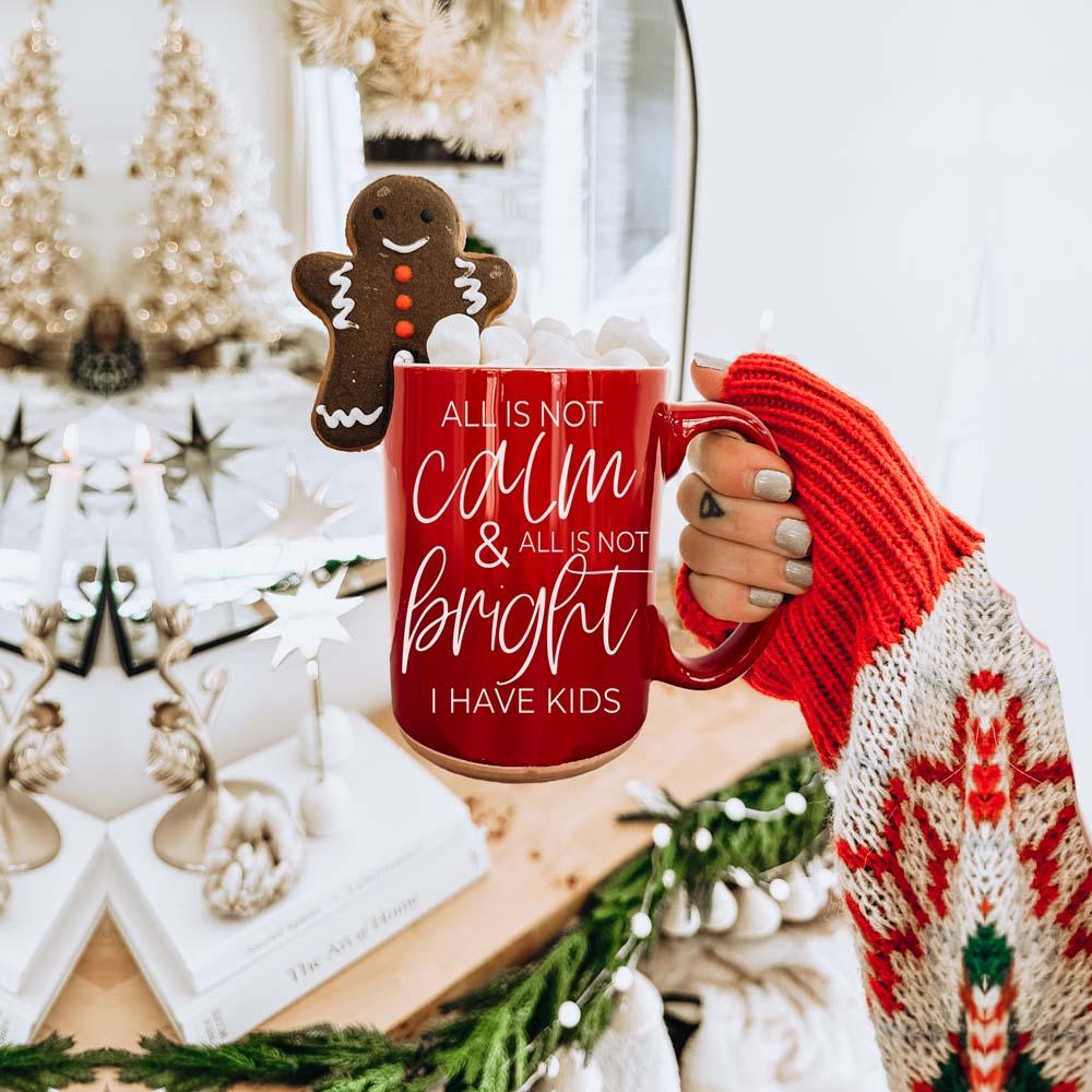 Christmas Ceramic Coffee Mug Double-Sided Snarky Holiday Gift Funny Santa Mug