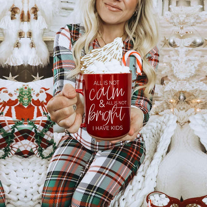 Christmas Ceramic Coffee Mug Double-Sided Snarky Holiday Gift Funny Santa Mug