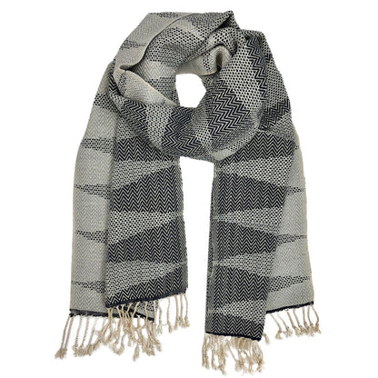 Cambodia Chevron Tapestry Scarf 100% Organic Cotton Handloomed Tassel Fringe