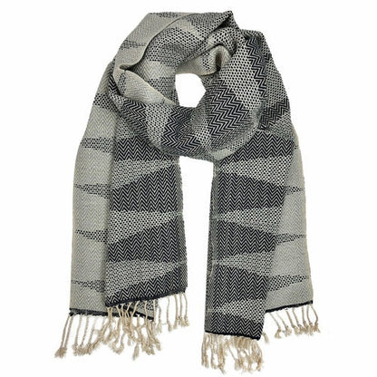 Cambodia Chevron Tapestry Scarf 100% Organic Cotton Handloomed Tassel Fringe